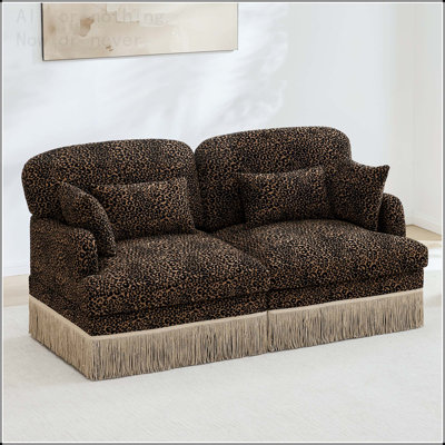 Leopard Print Chenille Sectional Sofa