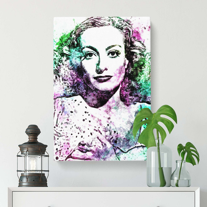 Joan Crawford In Abstract - Wrapped Canvas, 76cm H x 50cm W x 3cm D