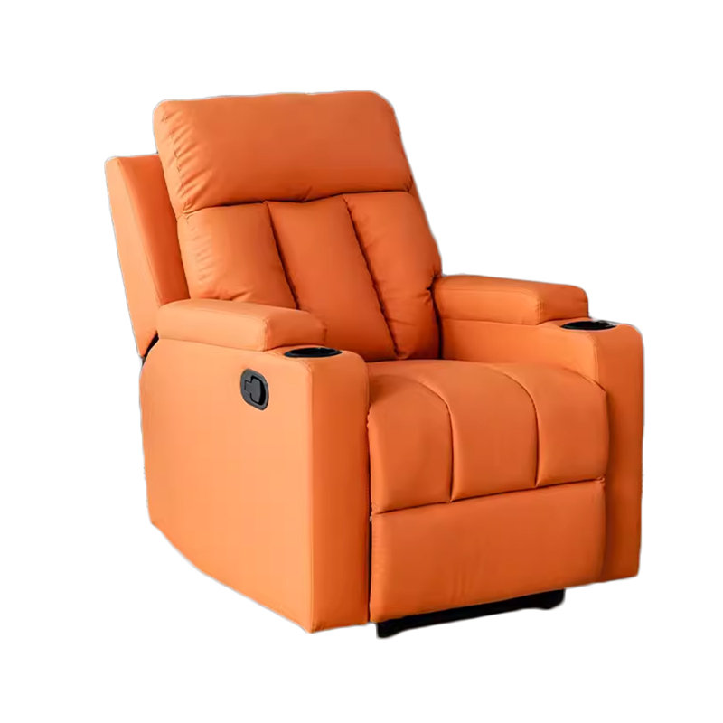 Naeshawn Recliner, Orange Polyester Fibre