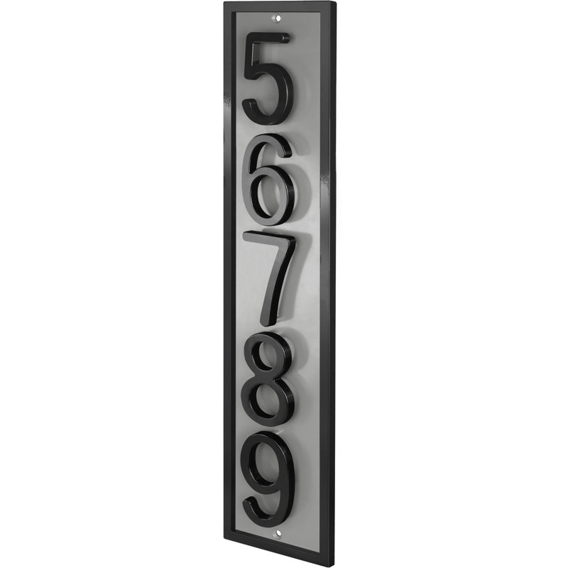 Plaque d'adresse flottante en aluminium Royal Shade, Noir, Oui, Gris