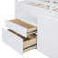Lit mezzanine simple blanc avec 4 grands tiroirs, une armoire et des tablettes pour plus de rangement-881102492