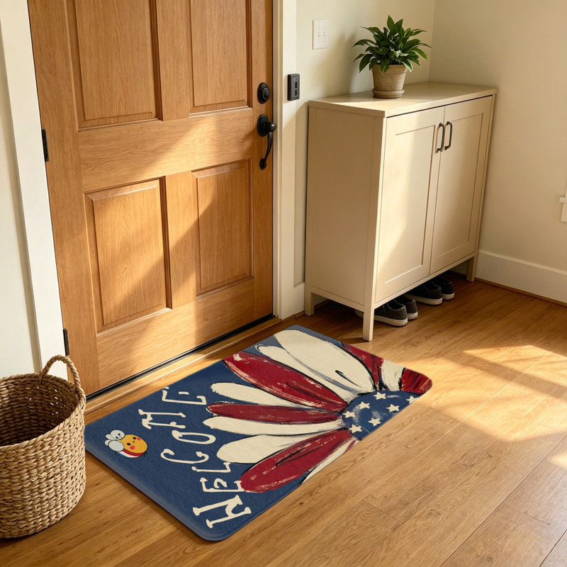 Tapis de jardin Patriotic Daisy Bee Welcome 20 po x 32 po