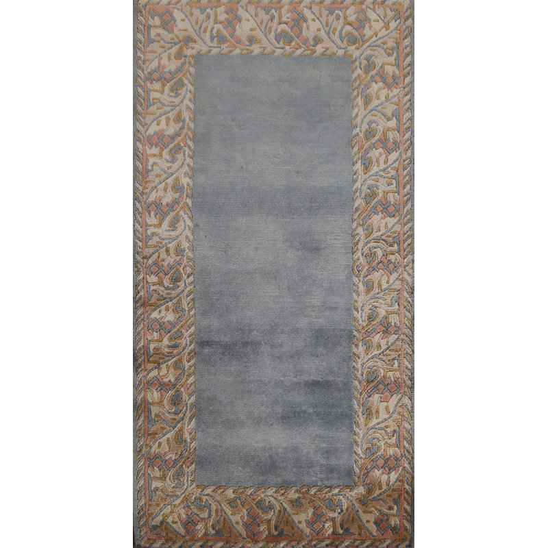 Tapis oriental népalais en laine noué à la main Border 3X5