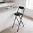 29.5" Seat Height Folding Bar Stool With Leather Seat And Metal Frame