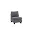 3 pièces gris modulaire: Tissu semblable au lin et chaises en bois de qualité - en forme