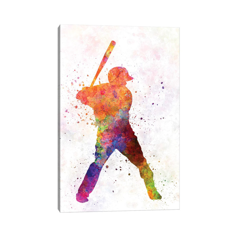 " Baseball Player Waiting For A Ball II " by Paul Rommer, H 12 po x l 8 po x P 0,75 po
