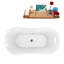 Baignoire de trempage sur pattes 68 "avec drain, pattes et plateau en bambou 68" Streamline-1833394545-1833394549