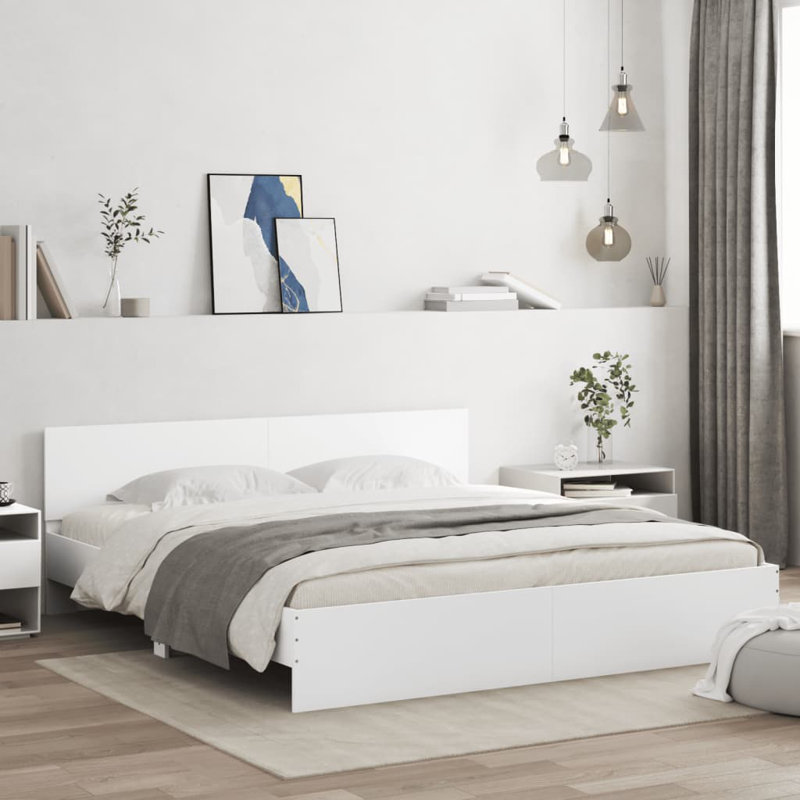 Siman Bed, Double (4'6), Grey Sonoma
