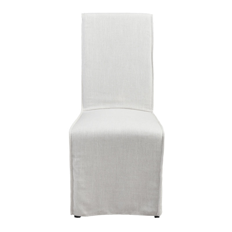 Jordan Upholstered Dining Chair, Linen Blend White