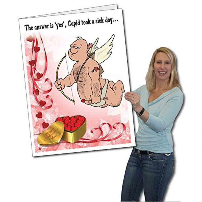 Carte de saint-valentin géant cupid