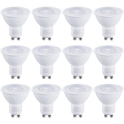 Ampoules DEL GU10 6,5 W (équivalent 50 W), ampoules spot MR16 à intensité variable pour éclairage encastré, angle de faisceau de 40°, 500 lm, certifiées UL, blanc chaud, culot GU10