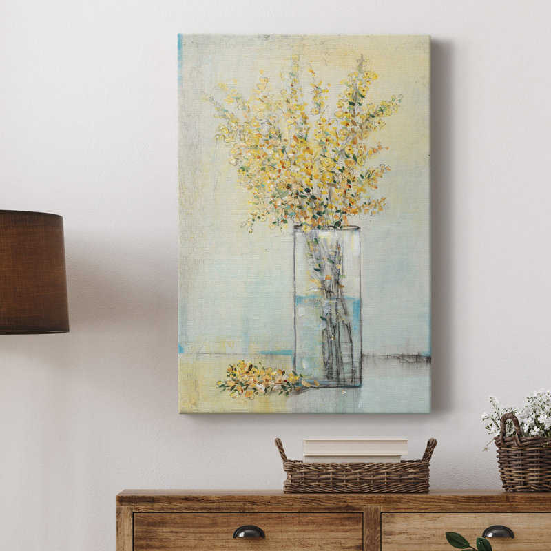 Vaporisateur jaune dans un vase I - impression, H 48 po x l 32 po x P 1 po