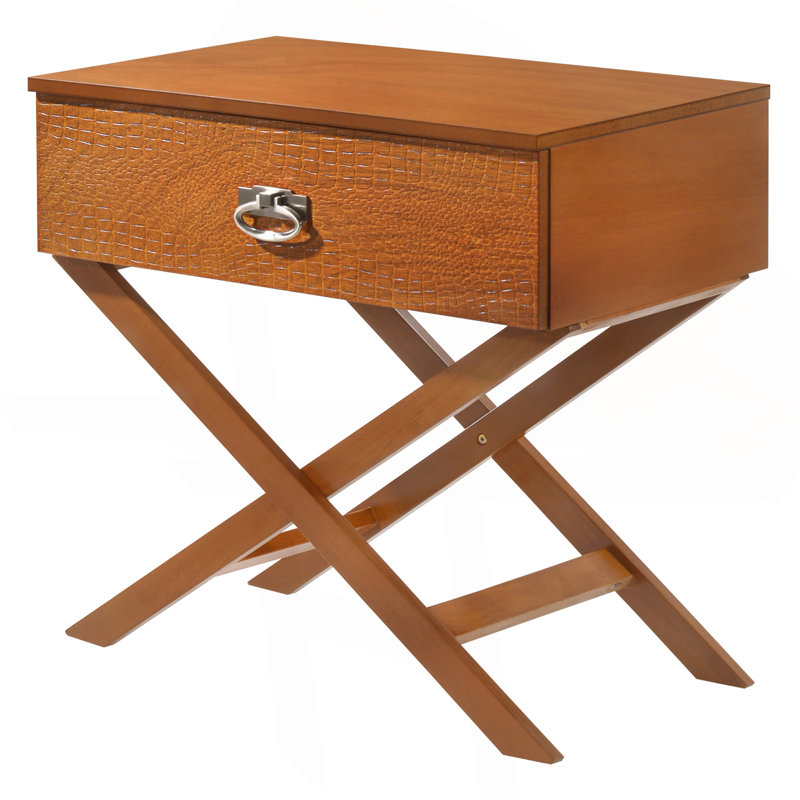 Elegant Oak Contemporary Nightstand, Oak