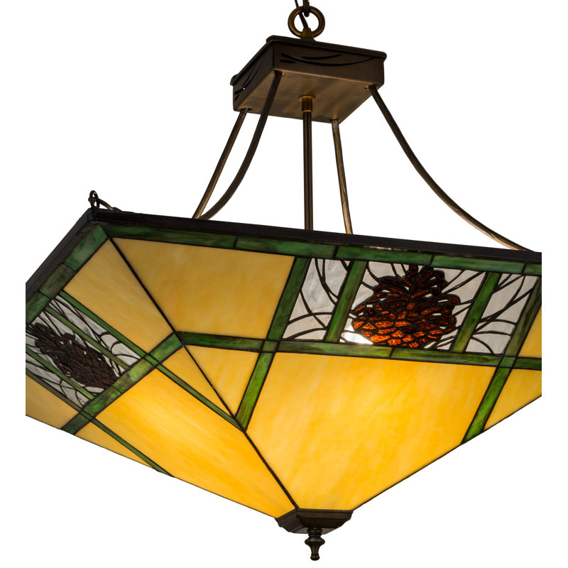 Luminaire suspendu bol à 4 lumières Pinecone Ridge, H 28 à 57 po x l 26,5 po x P 26,5 po