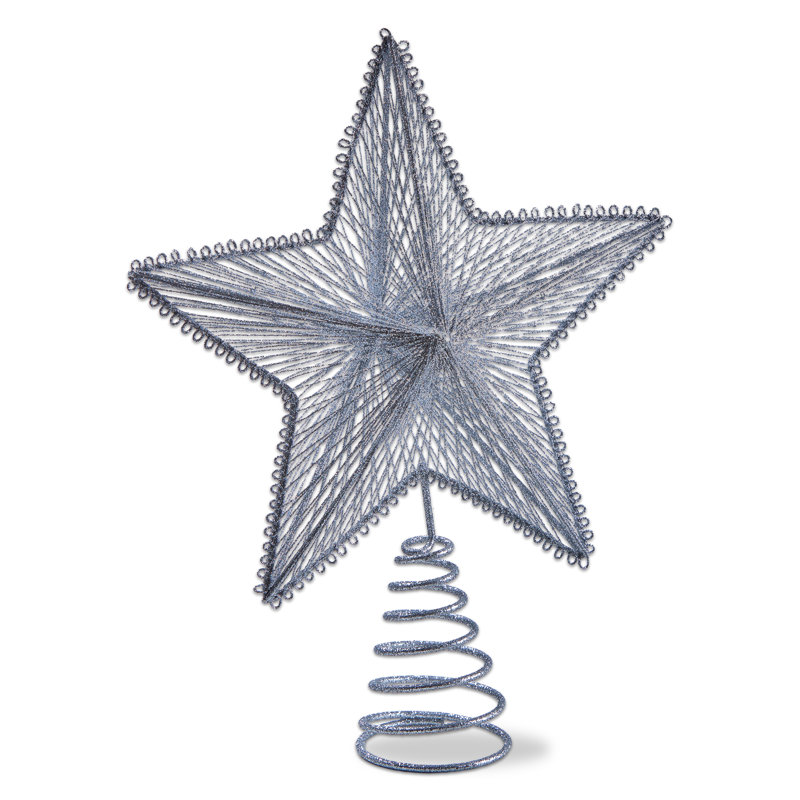 Mercer41 Glitter Star Tree Topper Silver Metal Christmas | Wayfair