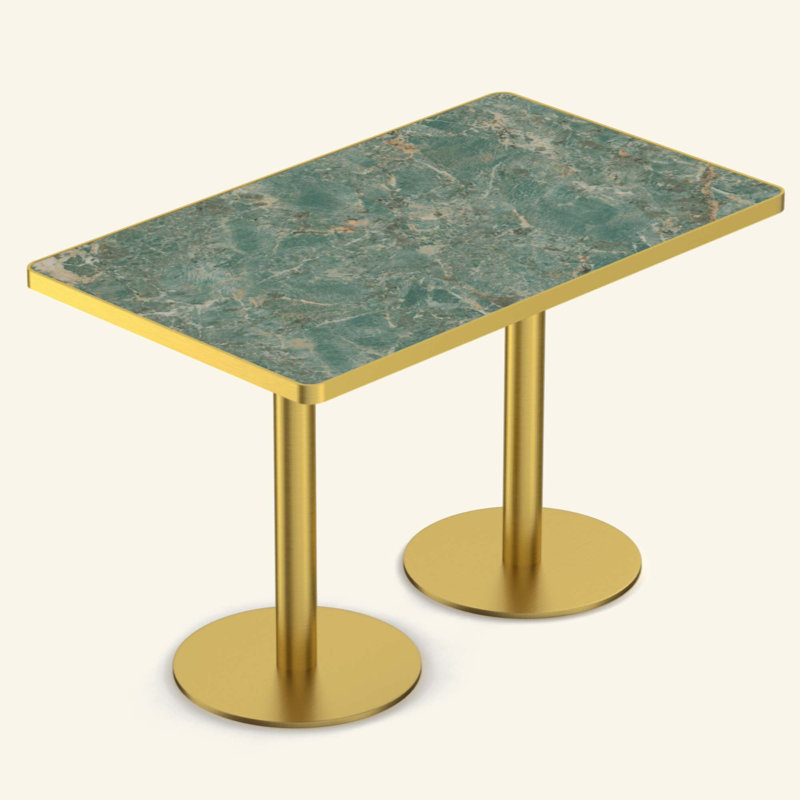 Table de salle à manger Tulipe de 47,24 pouces, plateau en pierre frittée avec impression luxueuse imitation marbre, base en acier inoxydable, surface résistante aux égratignures et à l'usure, imperméable, convient aux restaurants aménagés.