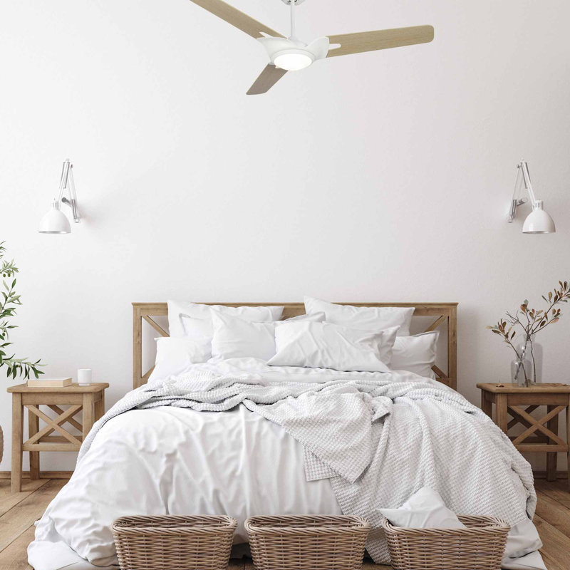 Ventilateur de plafond intelligent intérieur / extérieur Hoffen, ensemble d'éclairage à DEL à intensité variable et télécommande, fonctionne avec l'assistant Google, Amazon Alexa et les raccourcis Siri.