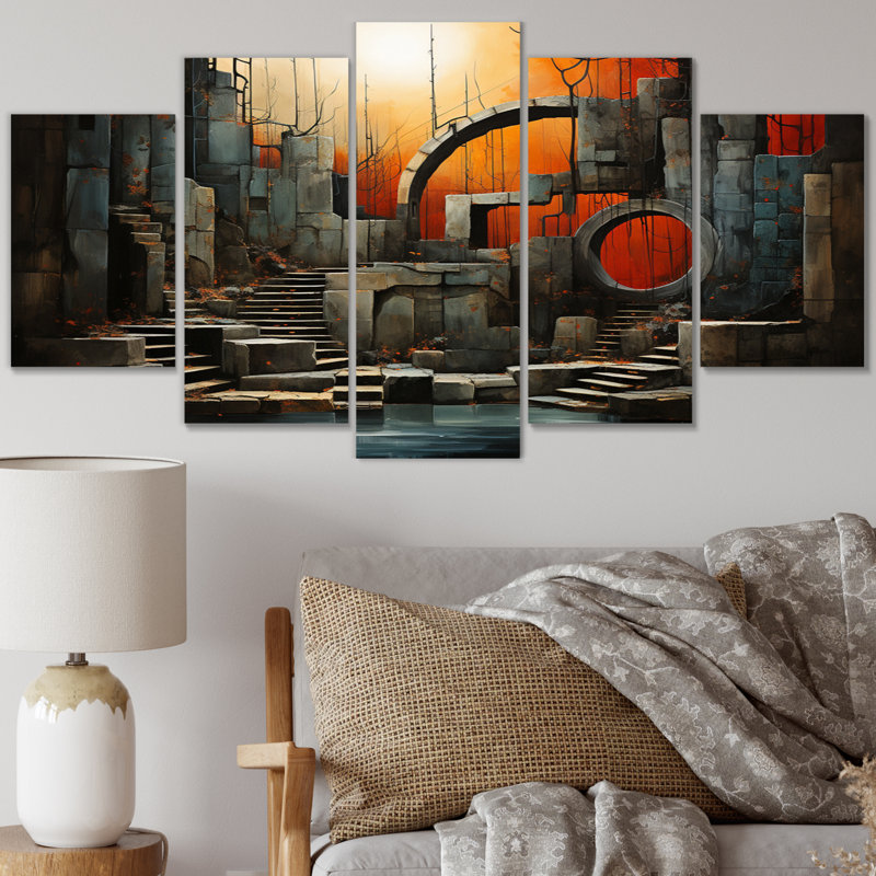«Tunnel surreal passage collage», 5 pièces