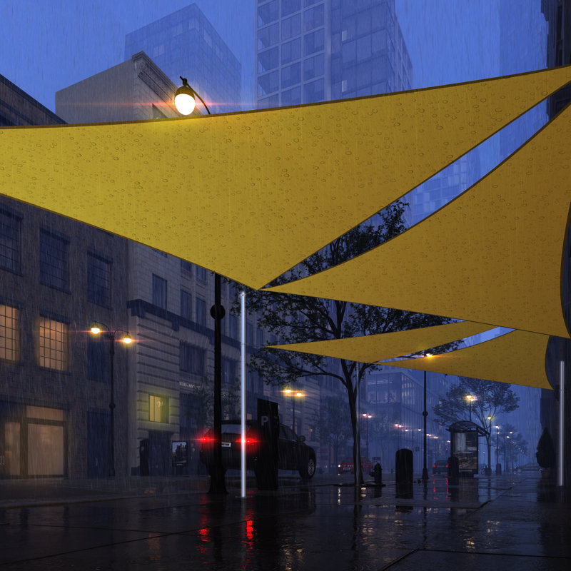 Toile d'ombrage triangulaire imperméable Royal Shade avec quincaillerie, 12 pi x 12 pi, Jaune