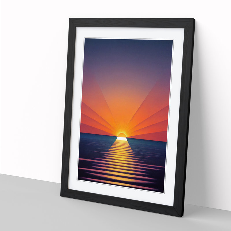 FRM-V0523-64X An Deco Sunrise Vol.1 - Single Picture Frame Print, Oak Framed, 64cm H x 46cm W x 2cm D