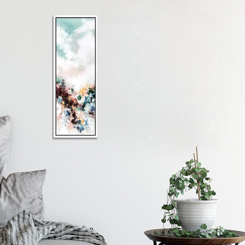 There's a World 1 Piece Panoramic Painting on Canvas, 30.48 cm H x 91.44 cm W, White Framed