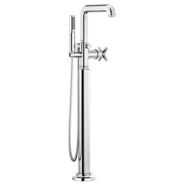 Invari® Single-Handle Floor Mount Tub Filler, Chrome, Cross