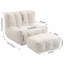 Chaise sans accoudoirs en velours avec repose-pieds-1003410347