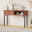 Console étroite 47 po avec rangement, table de vestibule avec tiroirs et tablette inférieure, canapé long pour le salon-719645738