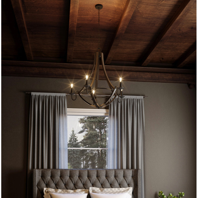 Cahill 5 - Light Dimmable Wagon Wheel Chandelier