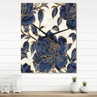 Jassica - Horloge murale moderne pivoine florale