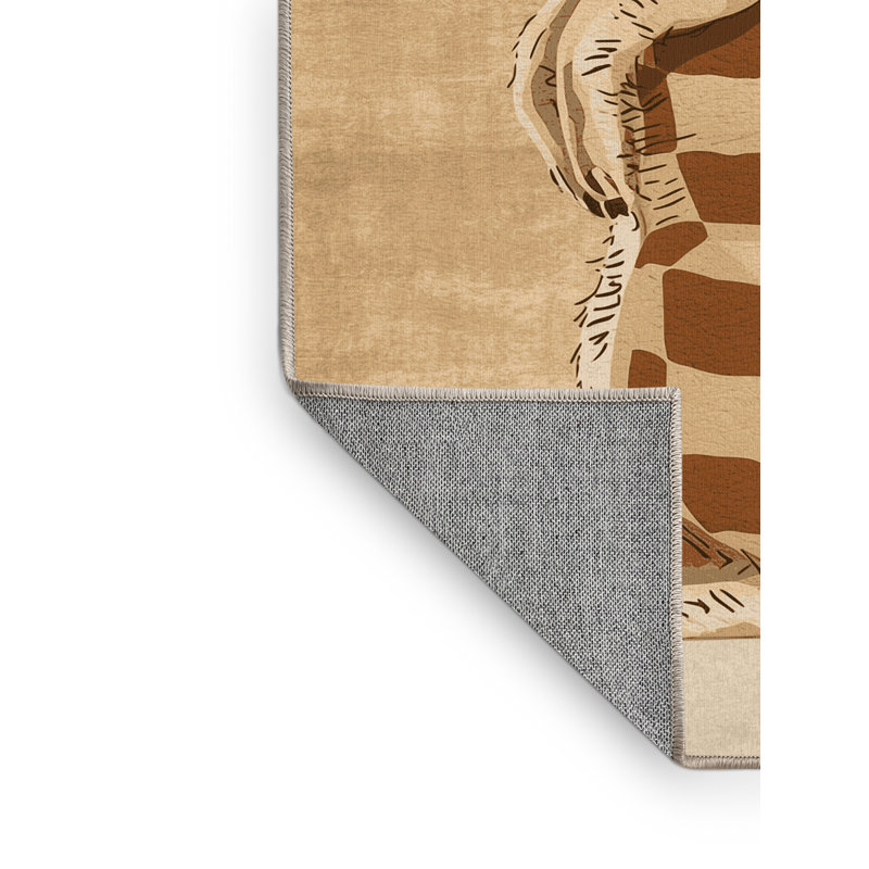 Tapis à carreaux décontracté lavable à la machine Pantelia, 5 x 8