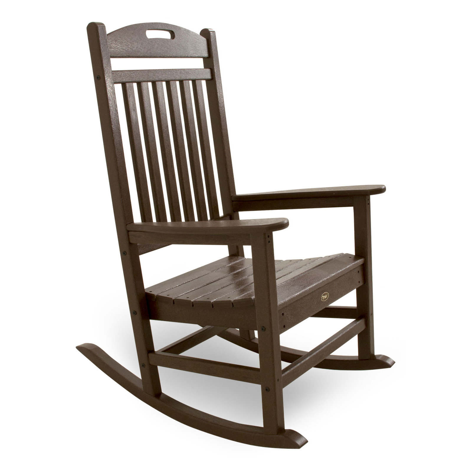 POLYWOOD Yacht Club Rocking Chair, Dark Brown