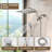 10-Inch Raincan Shower Heads with 9-Setting Handheld Spray and Adjustable Curved Extension Arm Combo Brushed Nickel-122003116