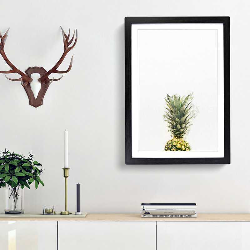 Its Pineapple Time - Framed Print, 36cm H x 27cm W x 2cm D, Black Framed