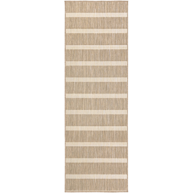 Nourison Positano 2'2" x 10' Beige Ivory Modern Rug, Runner 2'2" x 10', Beige