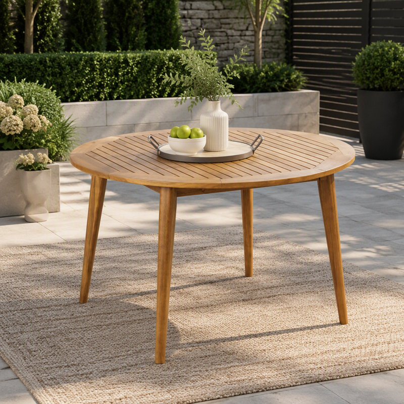 47.25" Round Acacia Wood Dining Table