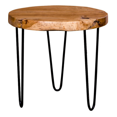 Round Wood Outdoor Coffee Table , 55cm cm W 55cm cm D