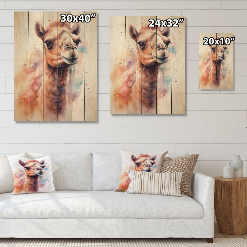 Lamia Camel Desert Nomad VI sur impression sur bois, H 20 po x l 10 po x P 0,78 po