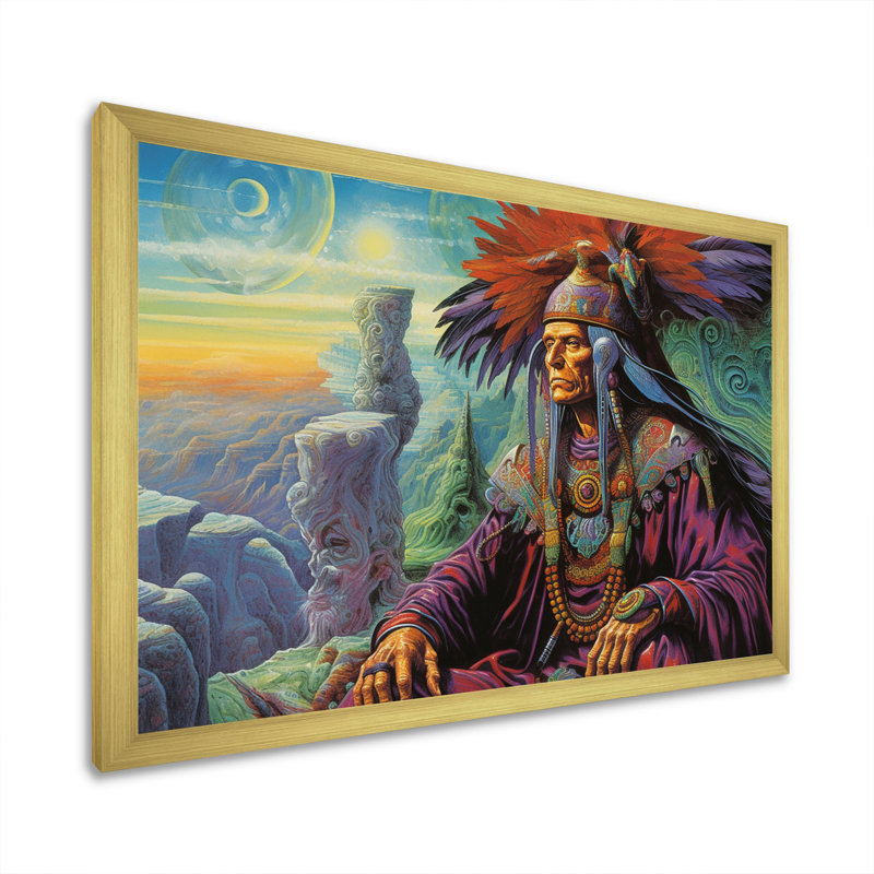 «Native Wahman», impression sur toile, Cadre doré à une seule photo, H 34 po x l 44 po x P 1,5 po
