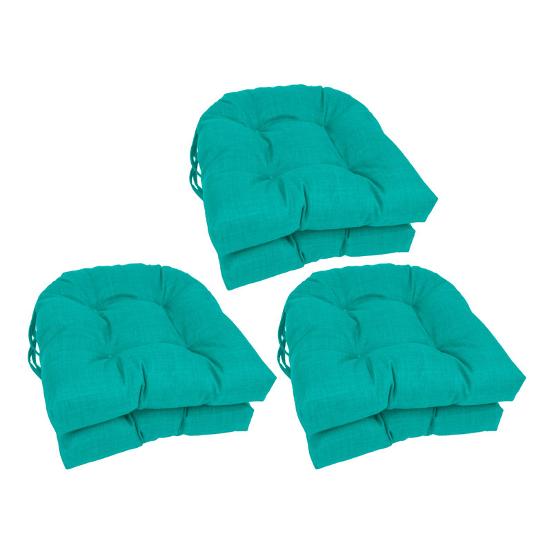 Outdoor 3.5'' Dining Chair Seat Cushion, Aqua Blue