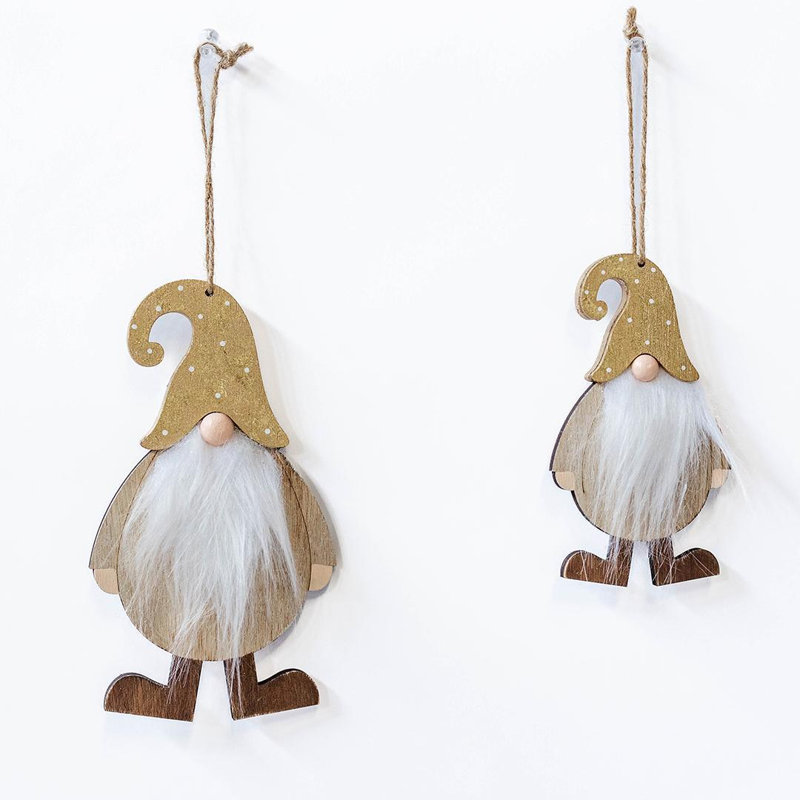 Cintre en bois Santa, ensemble de 2