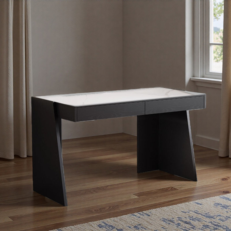 Bureau d'écriture à double tiroir Rock, H 29,52 po x l 47,24 po x P 19,68 po