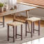 Ensemble de 3 tabourets de bar Seagrass tissés à la main - hauteur réglable de 26,3 po, pieds en bois d'hévéa massif, capacité de 250 lb, tabourets de comptoir rustiques pour îlot de cuisine
