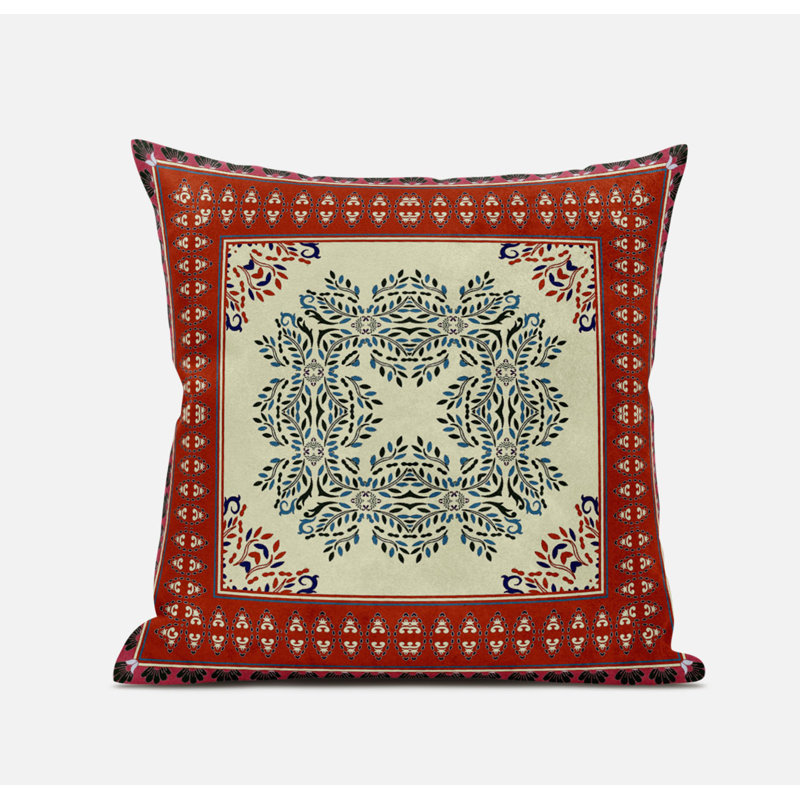 Housse et insert de coussin carré Window Window, 18" x 18", Rouge