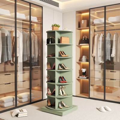 6-Layer 360 Rotating Shoe Closet, Saves Space For 24 Pairs, Simple To Build, American Style Decor Cabinet , 6-Layer, Accommodates Saving, Easy Clean, Design
