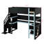 Lit mezzanine avec bureau et panneau perforé, structure de lit de jeu en bois avec escalier de rangement et tablettes ouvertes-1491487936-1491487943