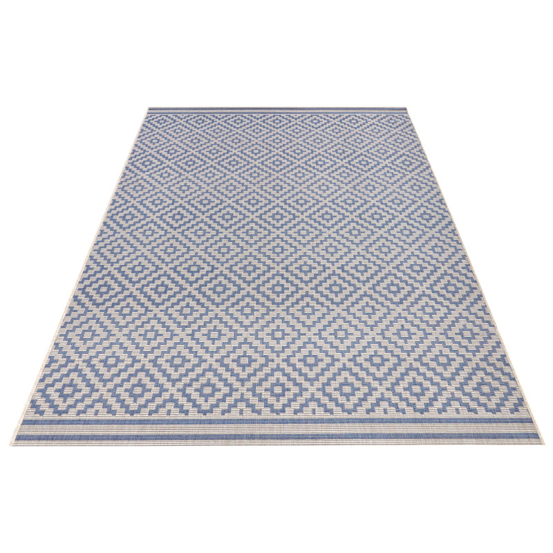 Meadow Flatweave Blue Rug, Rectangle 140 x 200cm