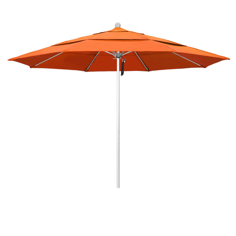 Parasol de marché 11 pi Silva, Bronze, Toile Sunbrella® tangerine