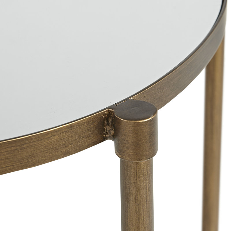 Martha Stewart Lia Mirrored Top Oval Accent Table