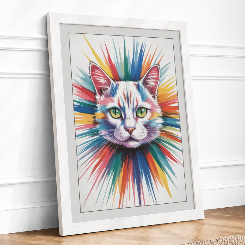 Radiant Cat Modern - Print, A1 - 84.1 x 59.4 cm, White